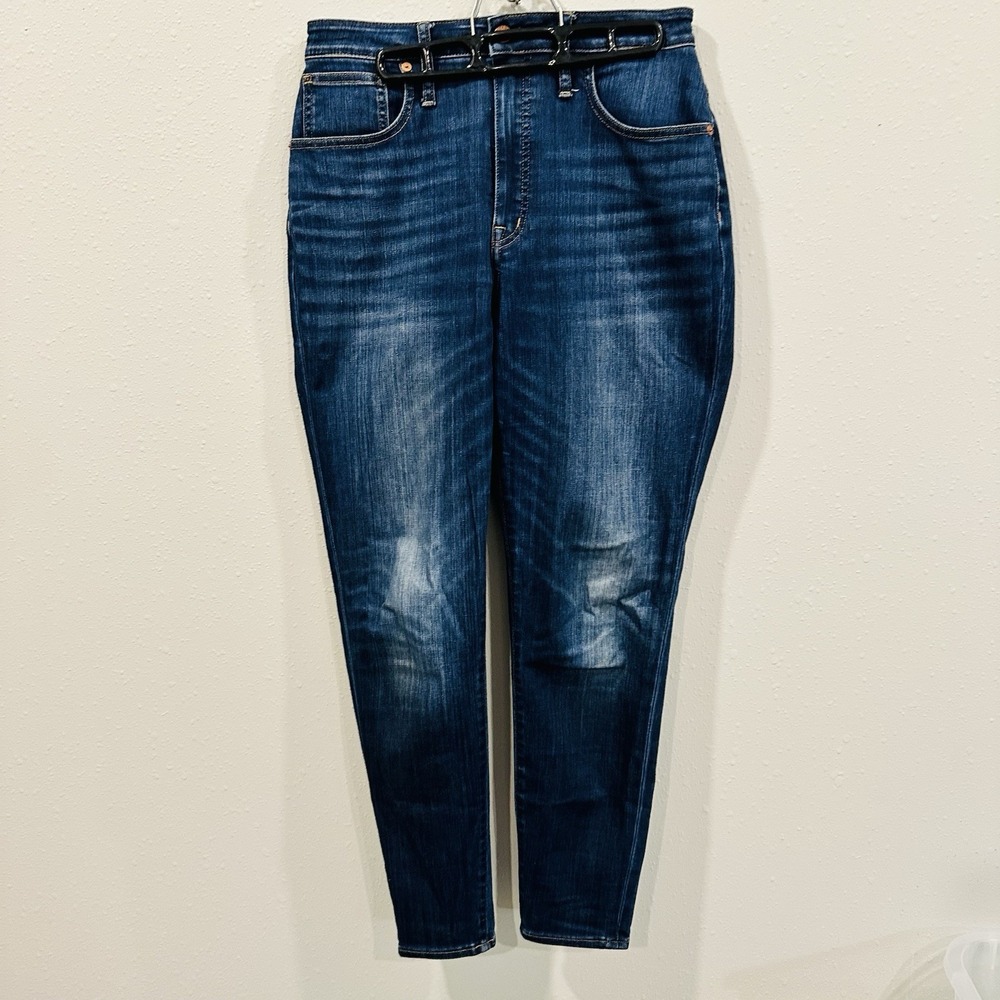 Madewell Jeans Womens Curvy High Rise Skinny Stretch Denim MB379 Dark Wash SZ 30